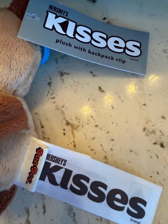 NWT Kisses Plush Chipmunk Bag Charm in Brown with Silver Chocolate KISS - Picture 3 of 6